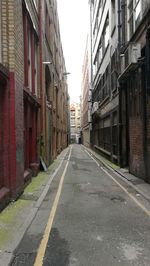 Narrow alley along buildings