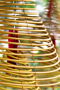 Close-up of yellow wicker basket