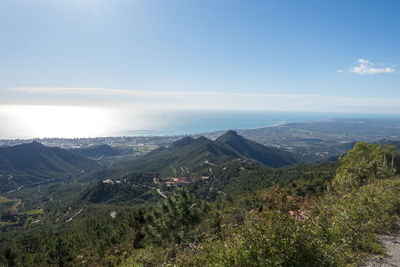 High angle view of landscape against sky