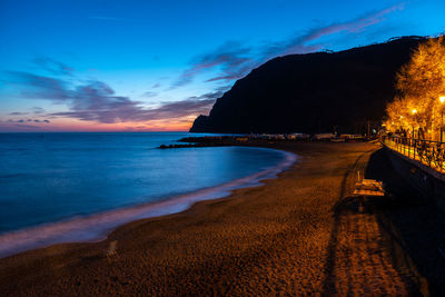 Scenic view of sea against sky at sunset