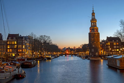 Montelbaans tower in amsterdam the netherlands at sunset