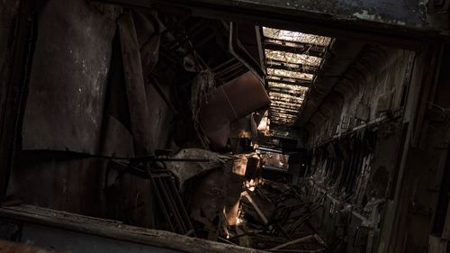 Interior of abandoned building