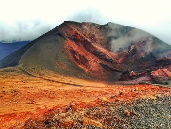 View of volcanic mountain