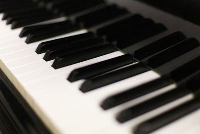 Close-up of piano keys