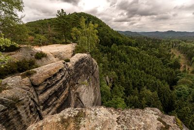 Scenic view of land against sky