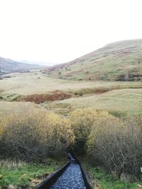 Scenic view of landscape against clear sky