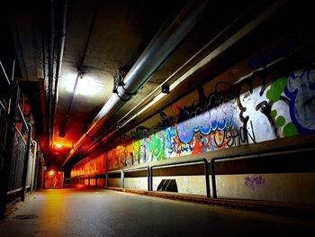 Interior of illuminated tunnel