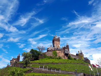 View on the reichsburg cochem in the mosel region of  rhineland-palatinate, germany.