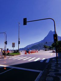 Traffic on road in city