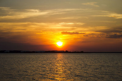 Scenic view of sunset over sea