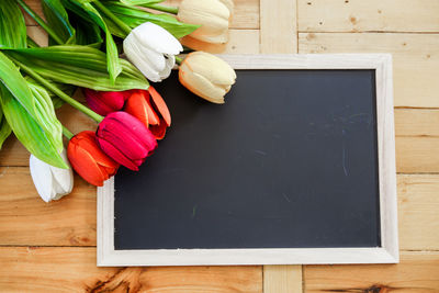 High angle view of food on table