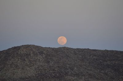 Low angle view of moon against clear sky