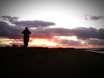 Silhouette of landscape at sunset