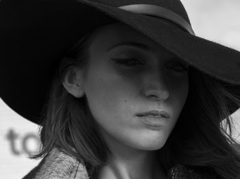 Close-up portrait of beautiful young woman