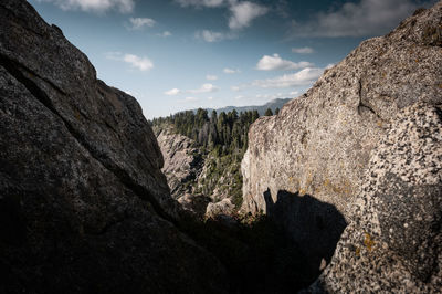 Scenic view of rocky mountains against sky