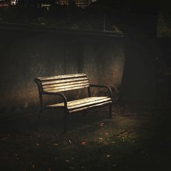 Empty bench in park