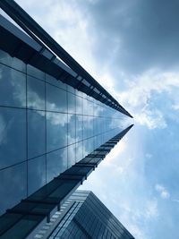 Low angle view of modern building against sky