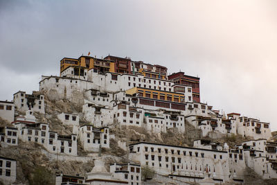 Low angle view of buildings in town