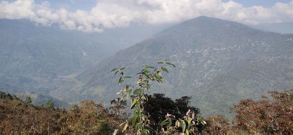 Scenic view of mountains against sky