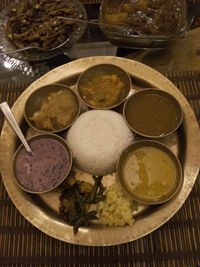 Close-up of food served in plate