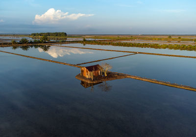 Hut in rice field