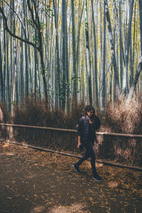 Exploring bamboo forest in japan 