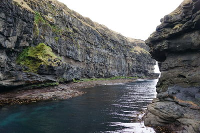 Rock formations on cliff