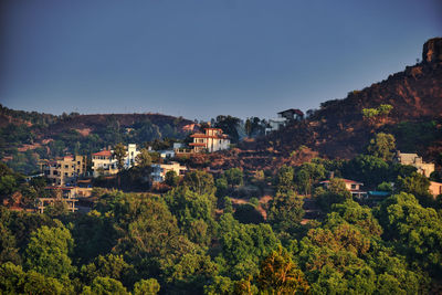 High angle view of townscape against sky