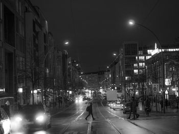 Cars on road at night