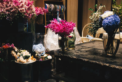 Flowers in vase on table