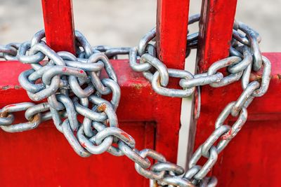 Close-up of rusty chain