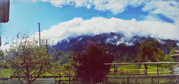 Scenic view of landscape against cloudy sky