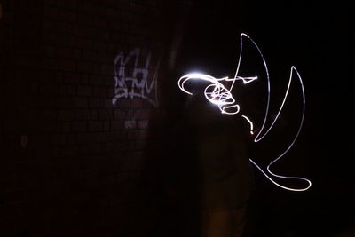 Light painting in dark room