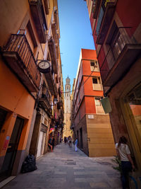 Barcelona street view at basilica santa maria del mar