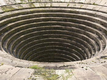 High angle view of spiral staircase