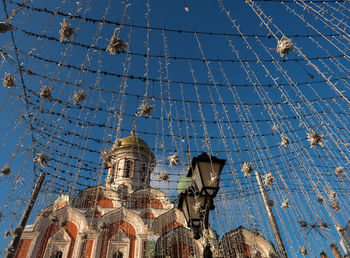 Low angle view of cathedral against blue sky