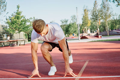 Full length of runner on track