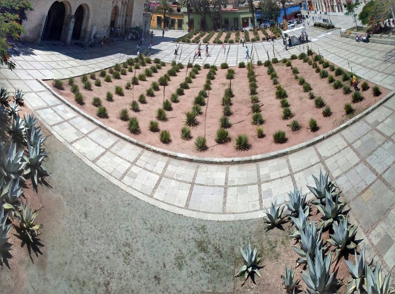 HIGH ANGLE VIEW OF PEOPLE ON STREET