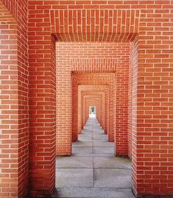 Entrance of red brick wall