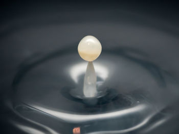 Close-up of drop splashing in water