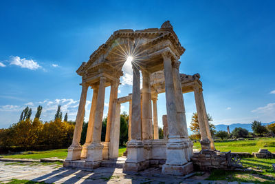 Old ruins of temple against sky