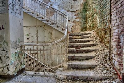 Stairs in abandoned building