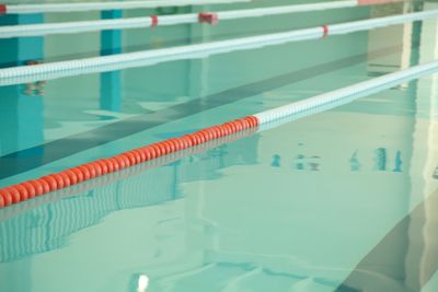 Ropes on swimming pool