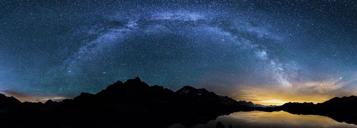 Low angle view of star field