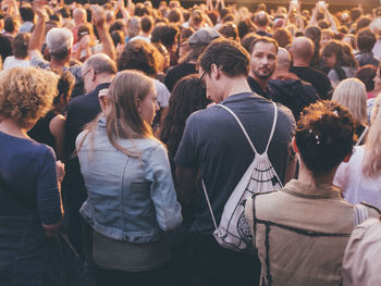 Group of people in stadium