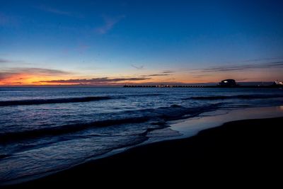 Scenic view of sea at sunset