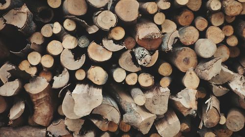 Full frame shot of firewood