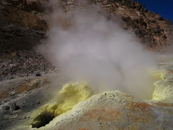 Smoke emitting from fumarole