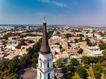 View of the transfiguration cathedral in odessa before a russian missile hit.