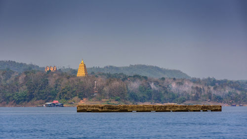 Scenic view of historic building against clear sky